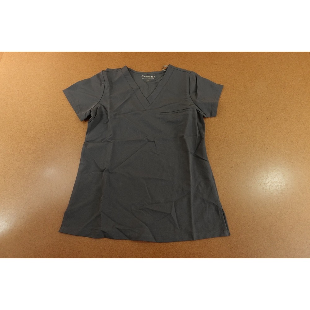 Mandala Womens Size XXS Pewter Short Sleeve V Neck 1 Pocket Scrub Top NWT